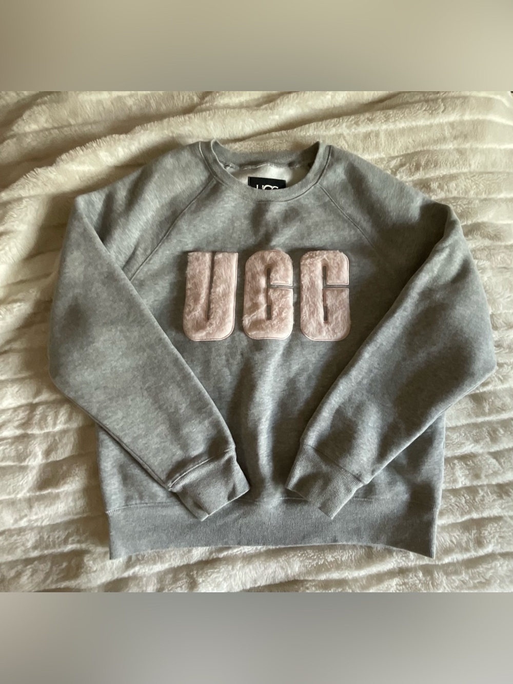 UGG Grey Heather/Sonora Madeline Fuzzy Logo Crewneck Sweater